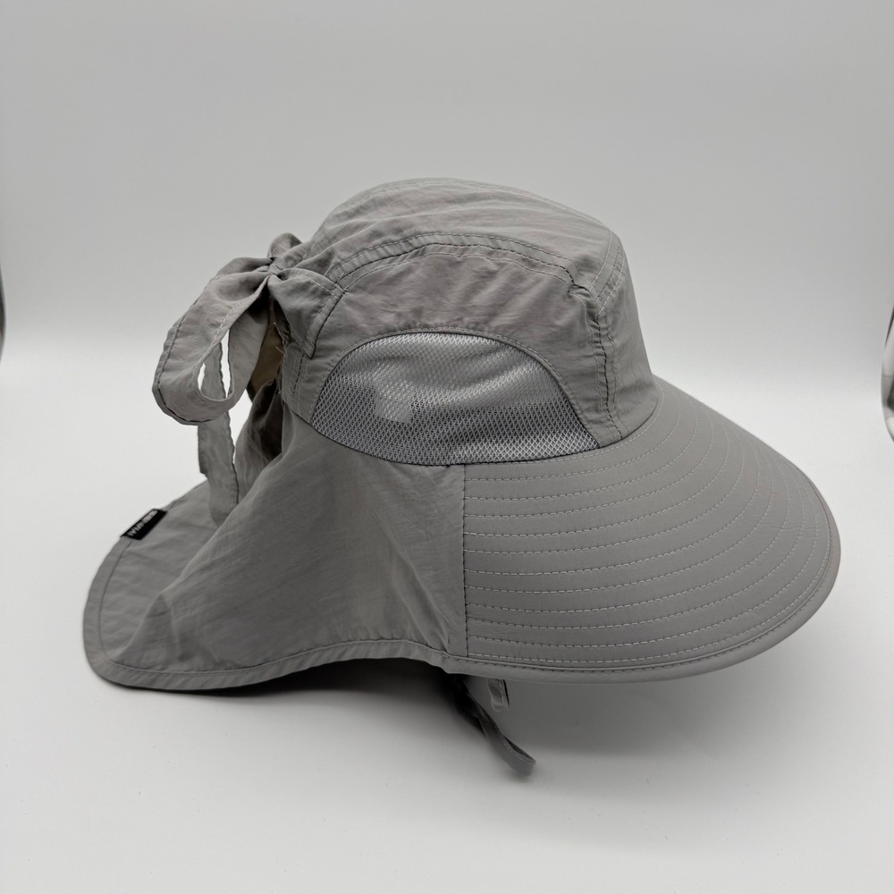 SENWAI Women's Wide Brim Sun Hat Gray Neck Flap Mesh Hiking Gardening UPF Style